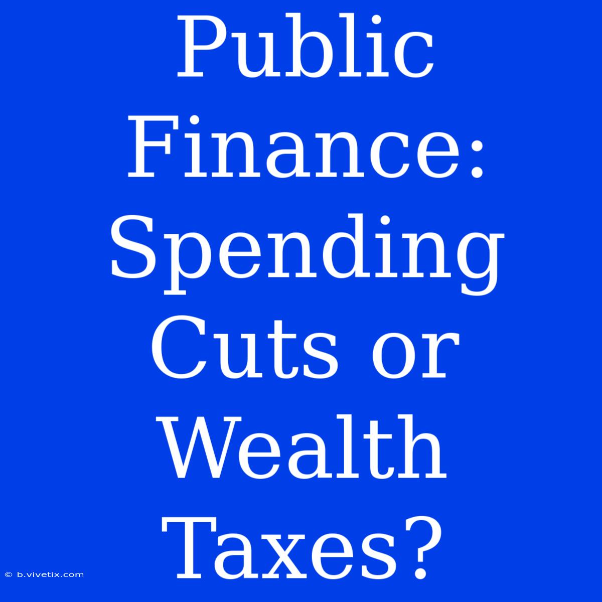 Public Finance: Spending Cuts Or Wealth Taxes?