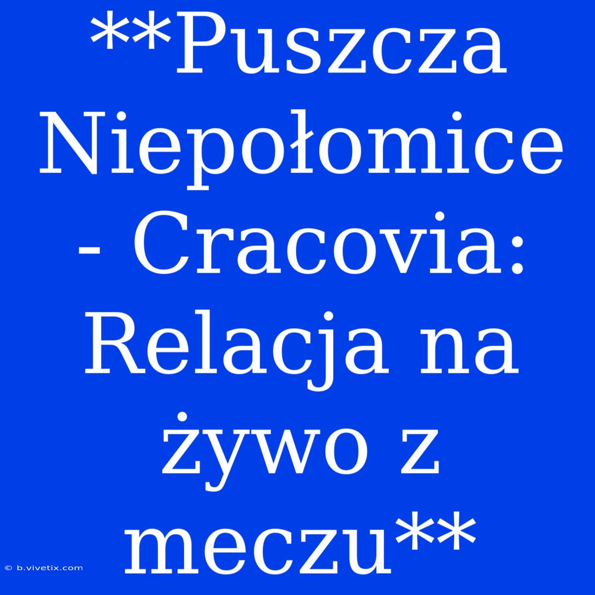 **Puszcza Niepołomice - Cracovia: Relacja Na Żywo Z Meczu** 