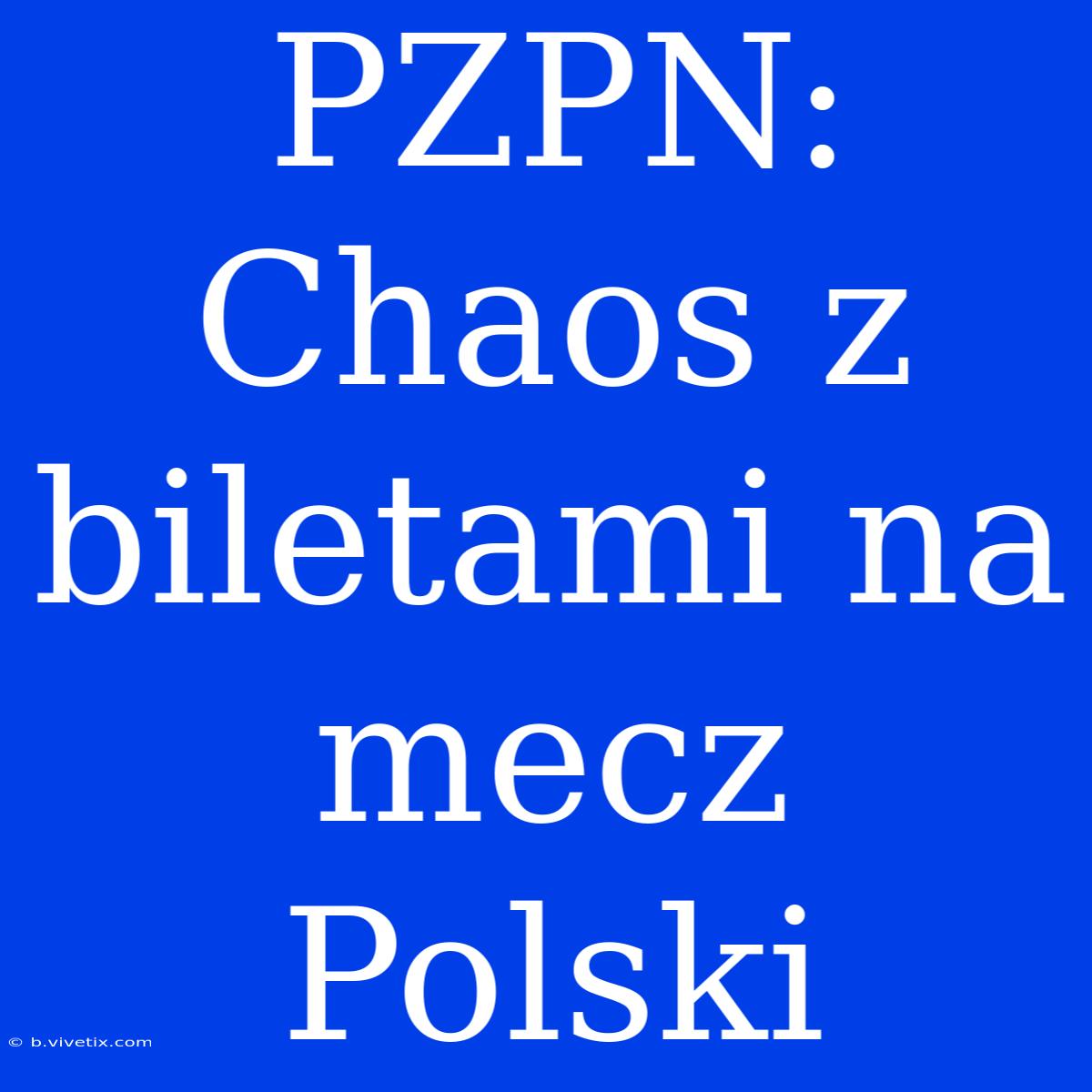 PZPN: Chaos Z Biletami Na Mecz Polski