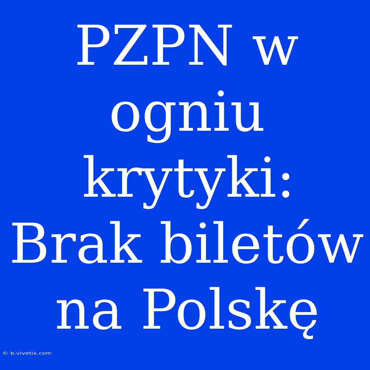 PZPN W Ogniu Krytyki: Brak Biletów Na Polskę