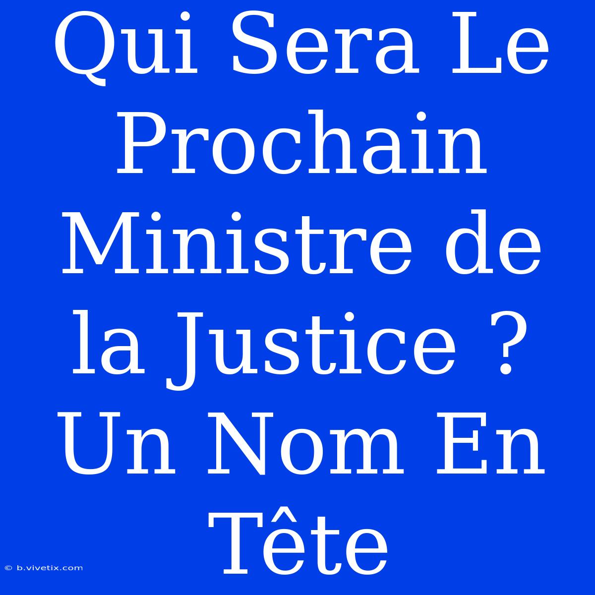 Qui Sera Le Prochain Ministre De La Justice ? Un Nom En Tête