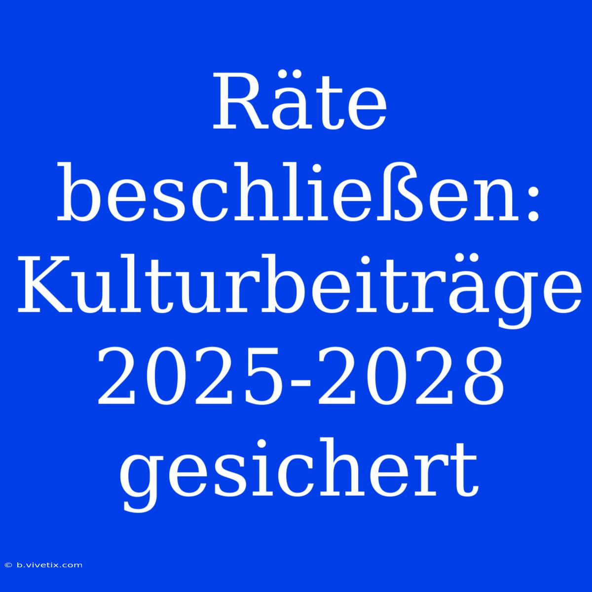 Räte Beschließen: Kulturbeiträge 2025-2028 Gesichert