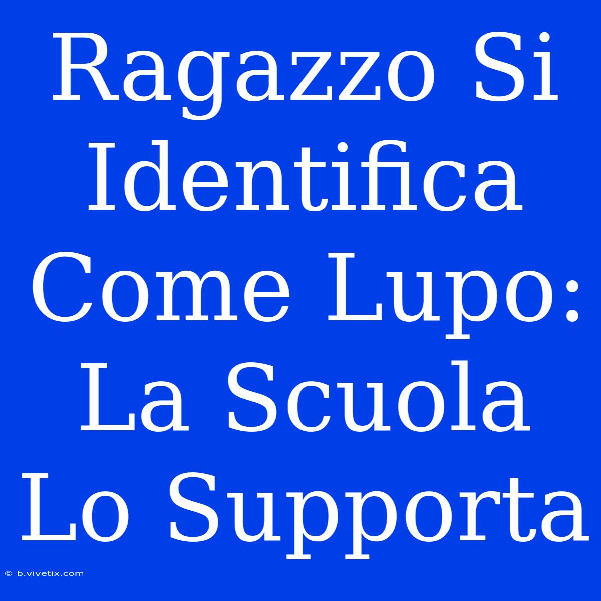 Ragazzo Si Identifica Come Lupo: La Scuola Lo Supporta