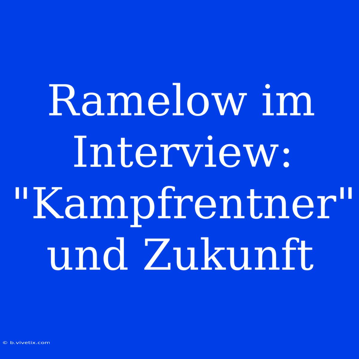 Ramelow Im Interview: 