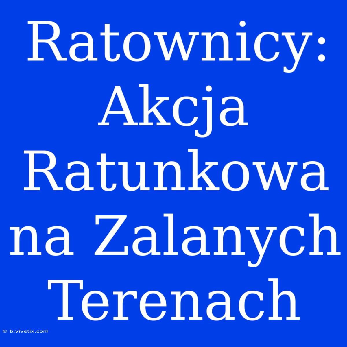 Ratownicy: Akcja Ratunkowa Na Zalanych Terenach