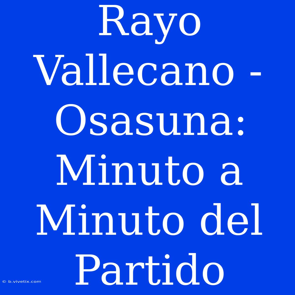 Rayo Vallecano - Osasuna: Minuto A Minuto Del Partido