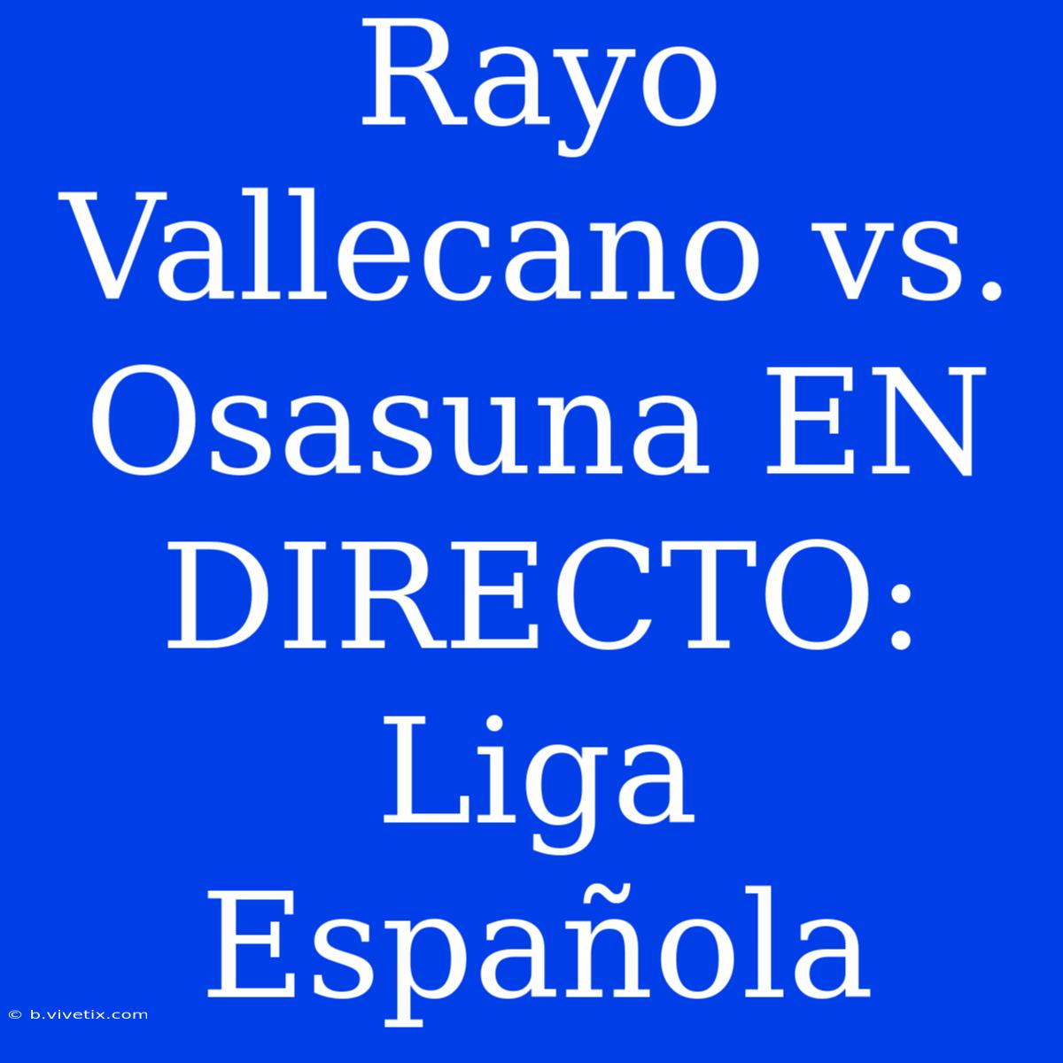 Rayo Vallecano Vs. Osasuna EN DIRECTO: Liga Española