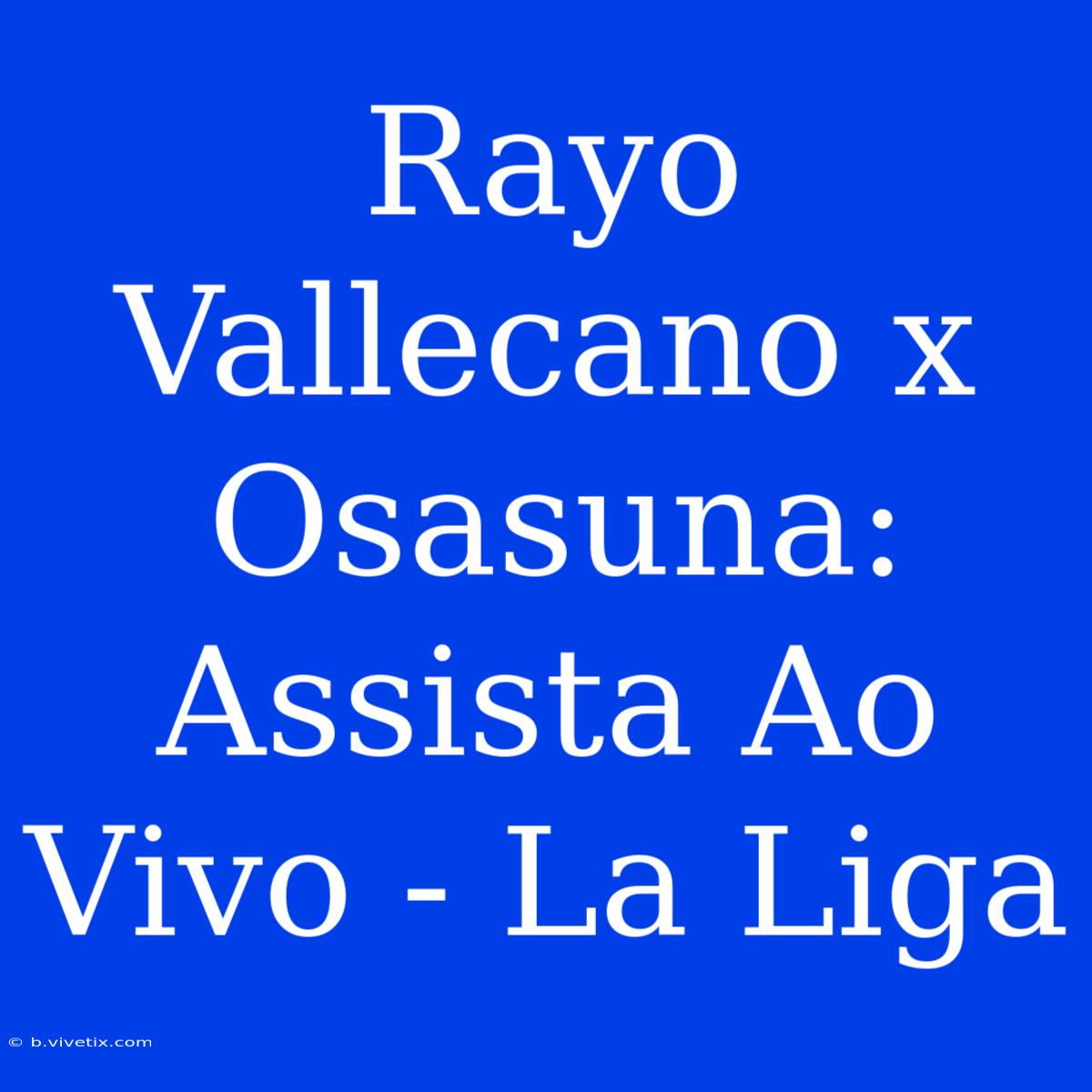 Rayo Vallecano X Osasuna: Assista Ao Vivo - La Liga