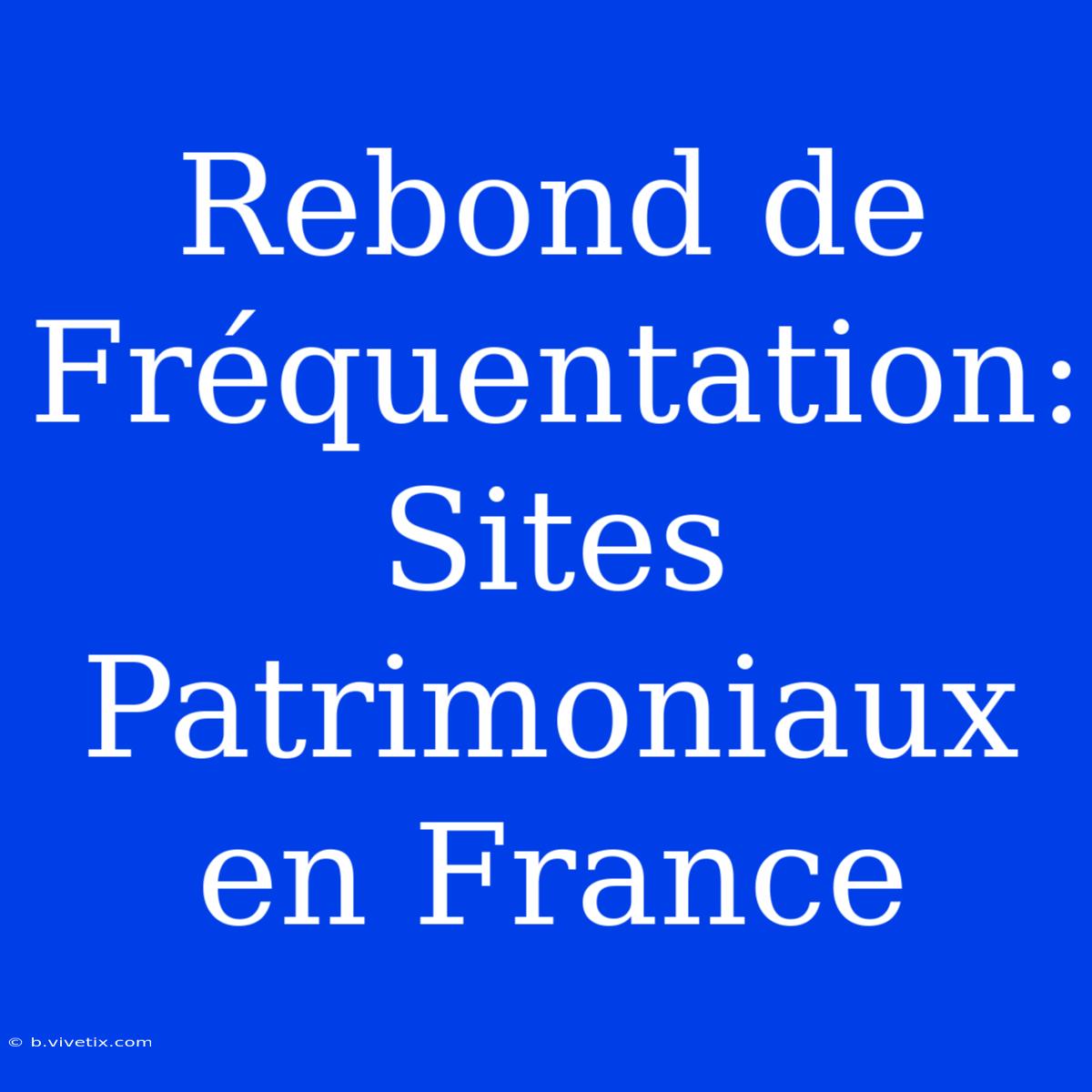 Rebond De Fréquentation: Sites Patrimoniaux En France