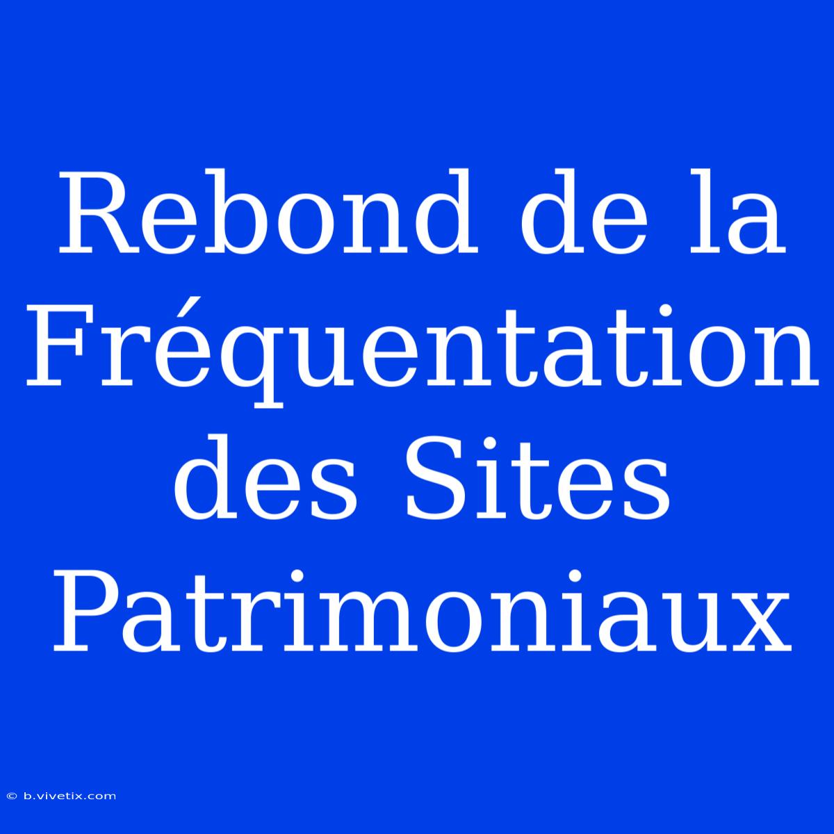 Rebond De La Fréquentation Des Sites Patrimoniaux