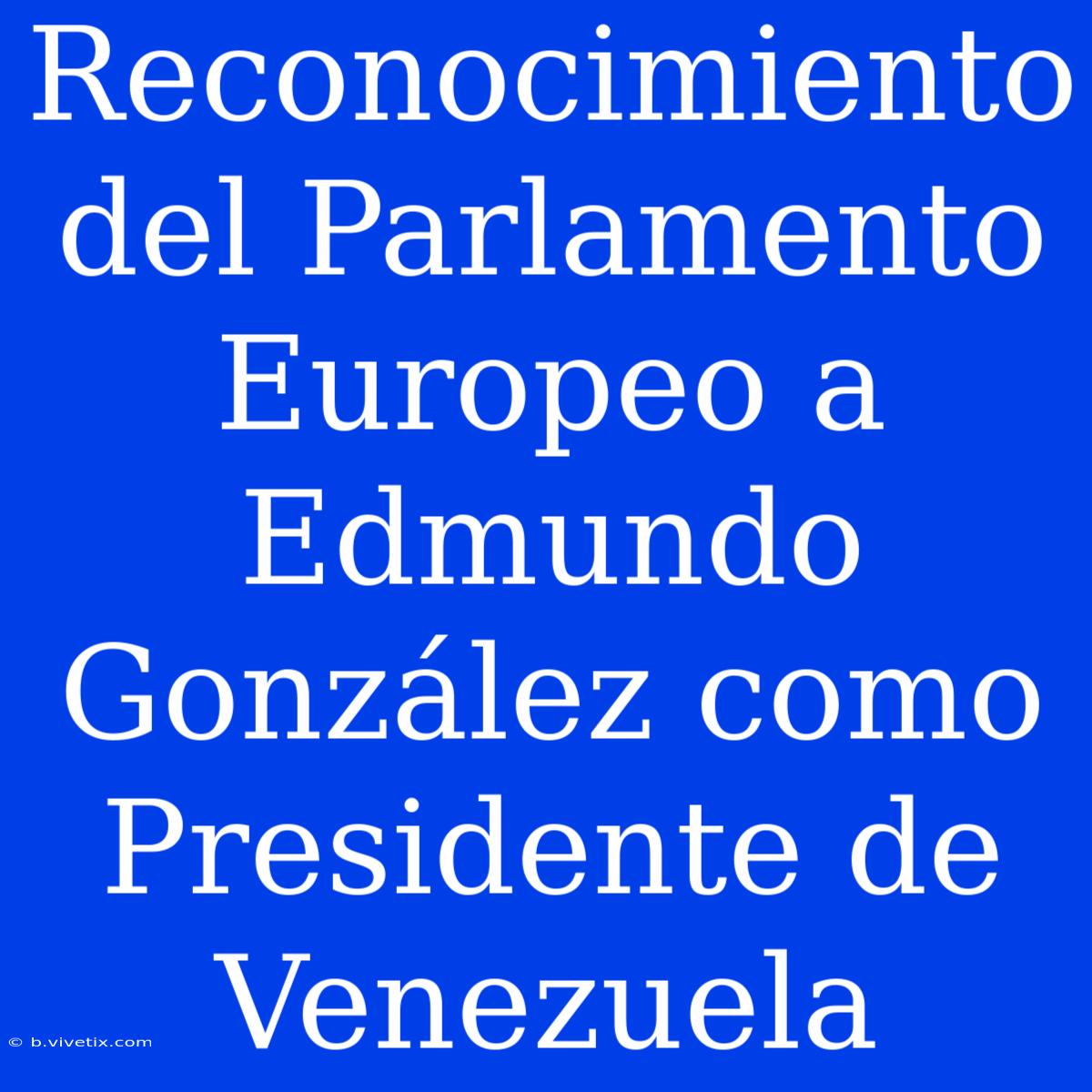 Reconocimiento Del Parlamento Europeo A Edmundo González Como Presidente De Venezuela