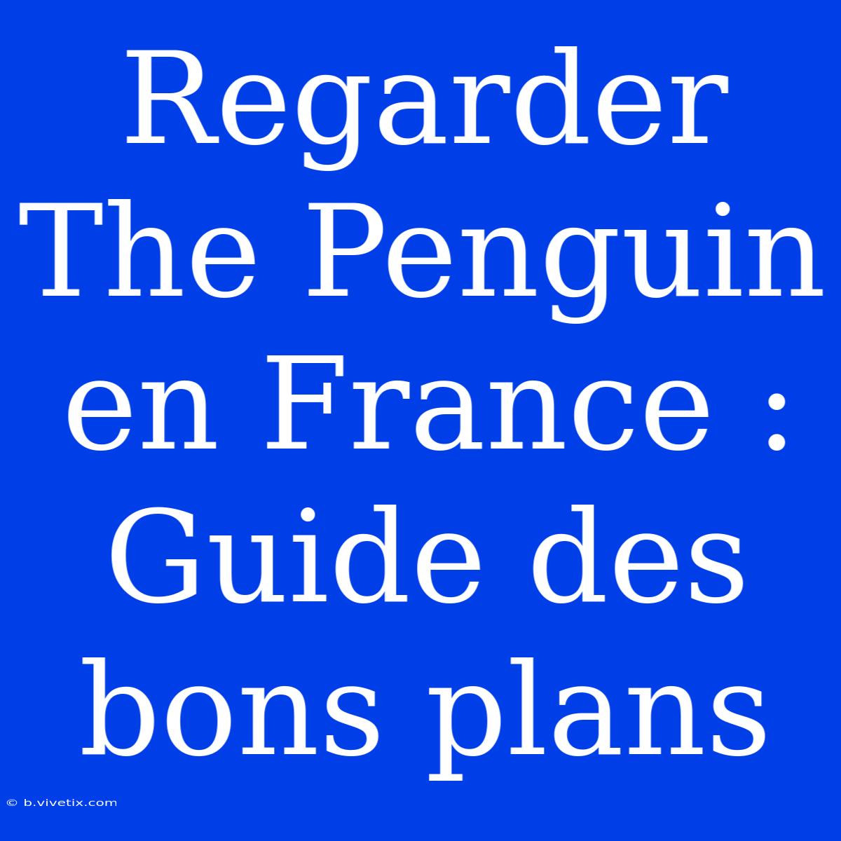 Regarder The Penguin En France : Guide Des Bons Plans