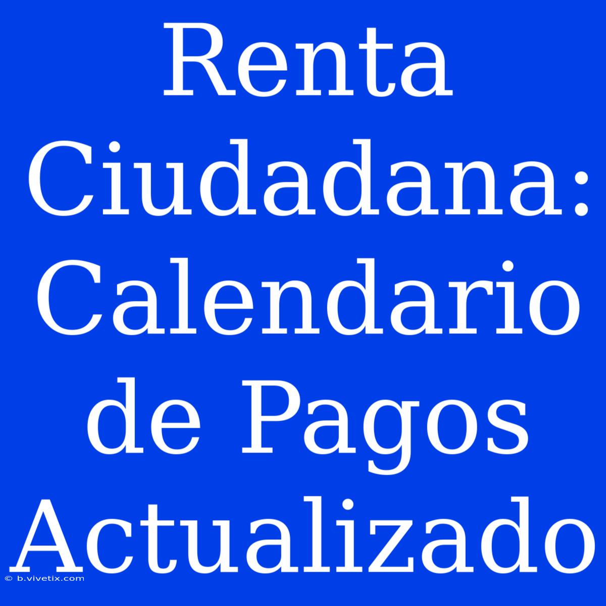 Renta Ciudadana: Calendario De Pagos Actualizado