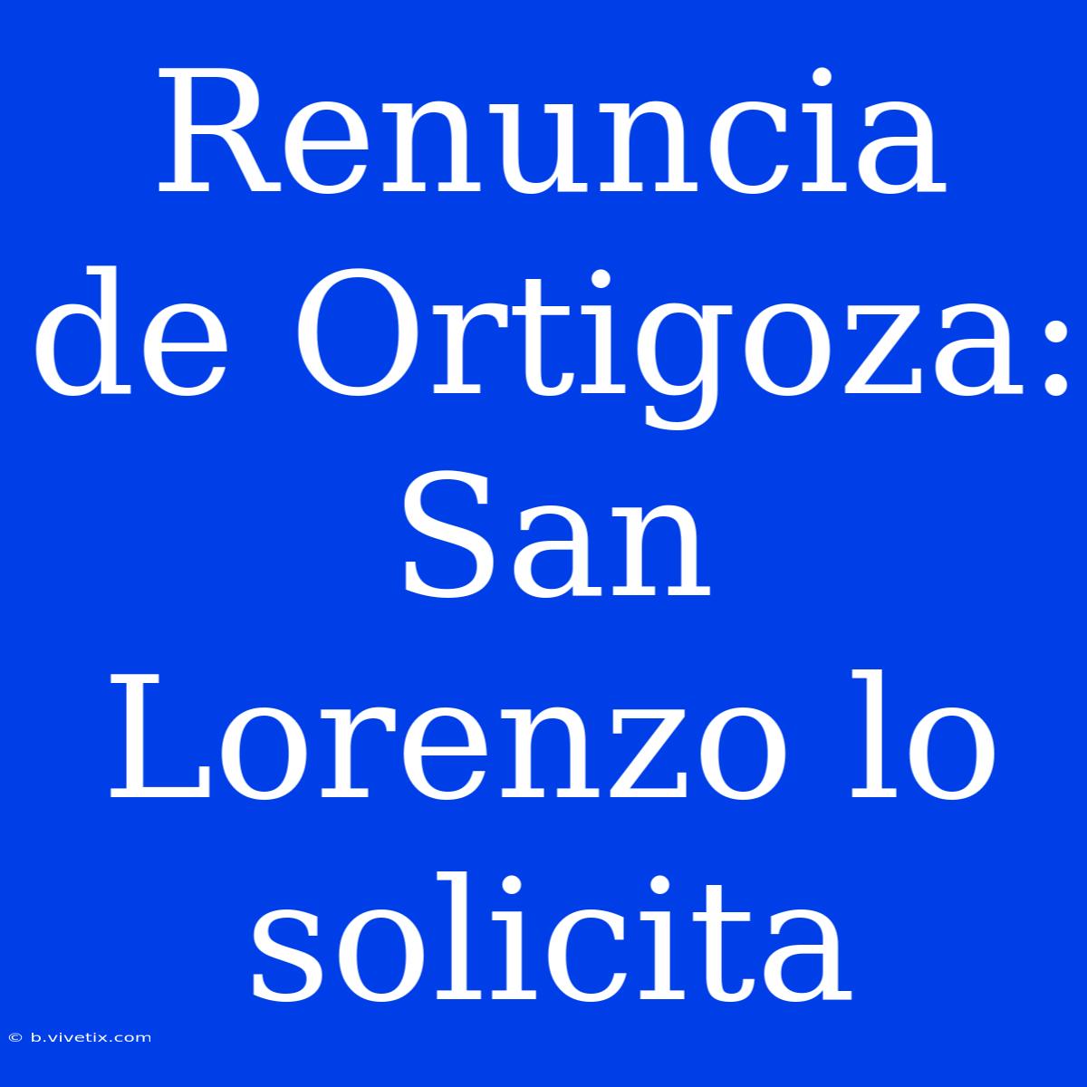 Renuncia De Ortigoza: San Lorenzo Lo Solicita 