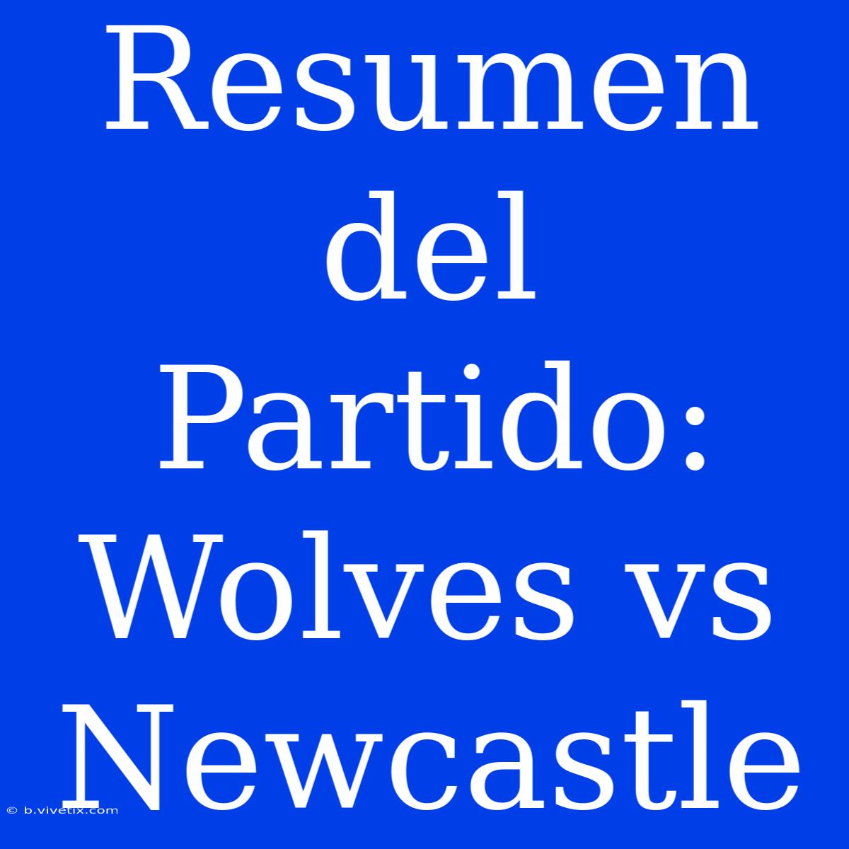 Resumen Del Partido: Wolves Vs Newcastle