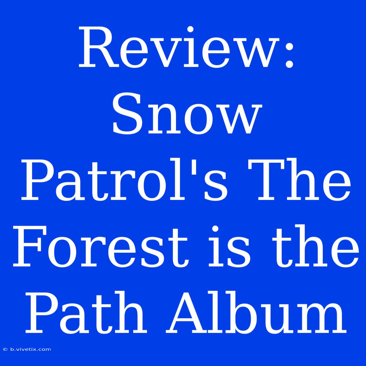 Review: Snow Patrol's The Forest Is The Path Album