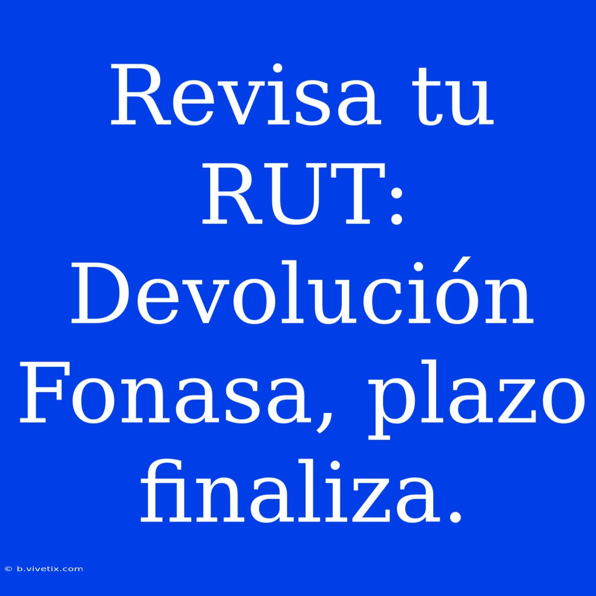 Revisa Tu RUT: Devolución Fonasa, Plazo Finaliza.