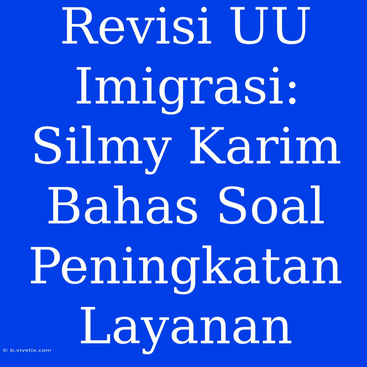 Revisi UU Imigrasi: Silmy Karim Bahas Soal Peningkatan Layanan