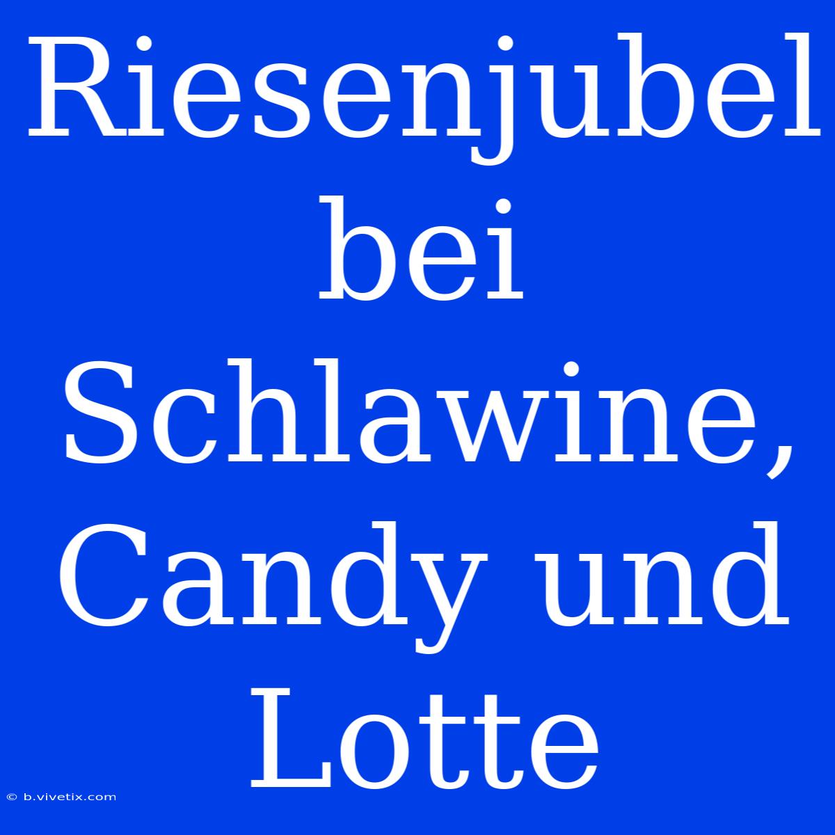 Riesenjubel Bei Schlawine, Candy Und Lotte