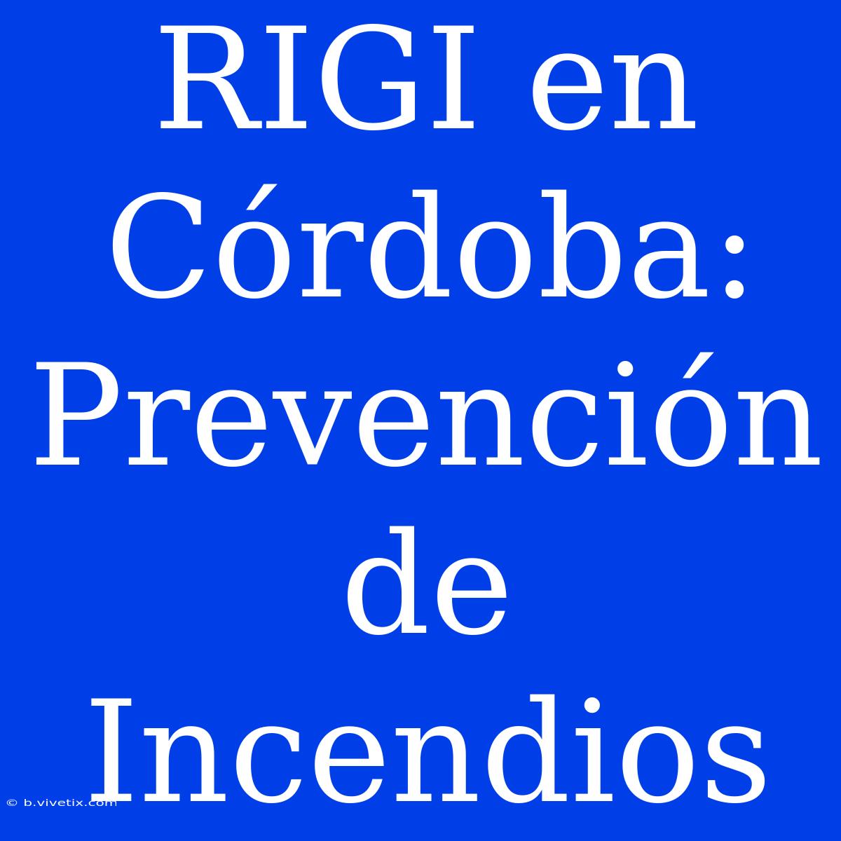 RIGI En Córdoba: Prevención De Incendios