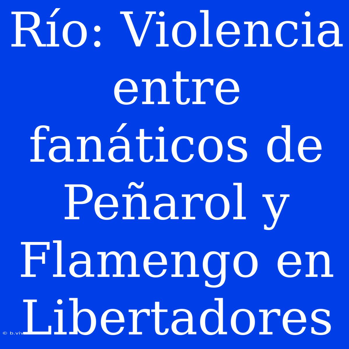 Río: Violencia Entre Fanáticos De Peñarol Y Flamengo En Libertadores