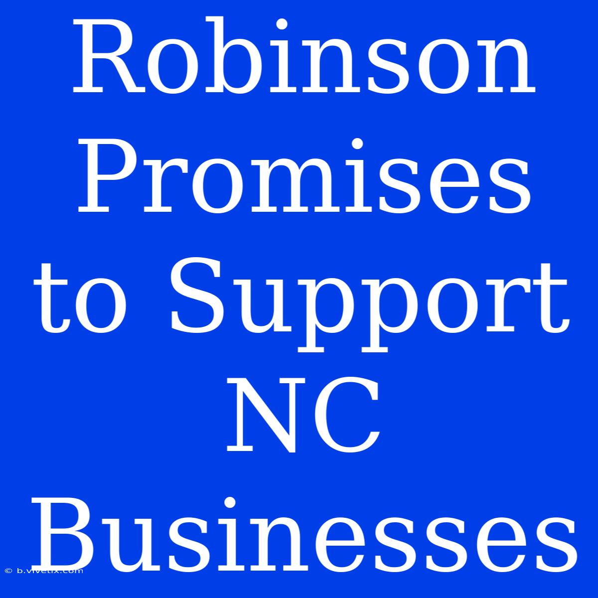 Robinson Promises To Support NC Businesses