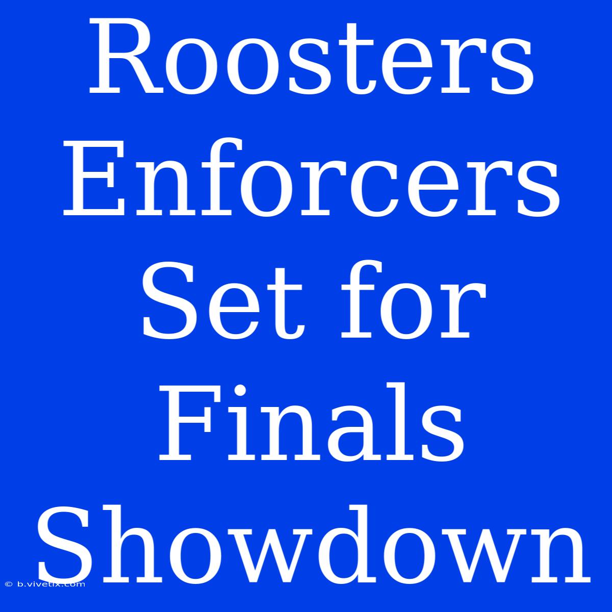 Roosters Enforcers Set For Finals Showdown