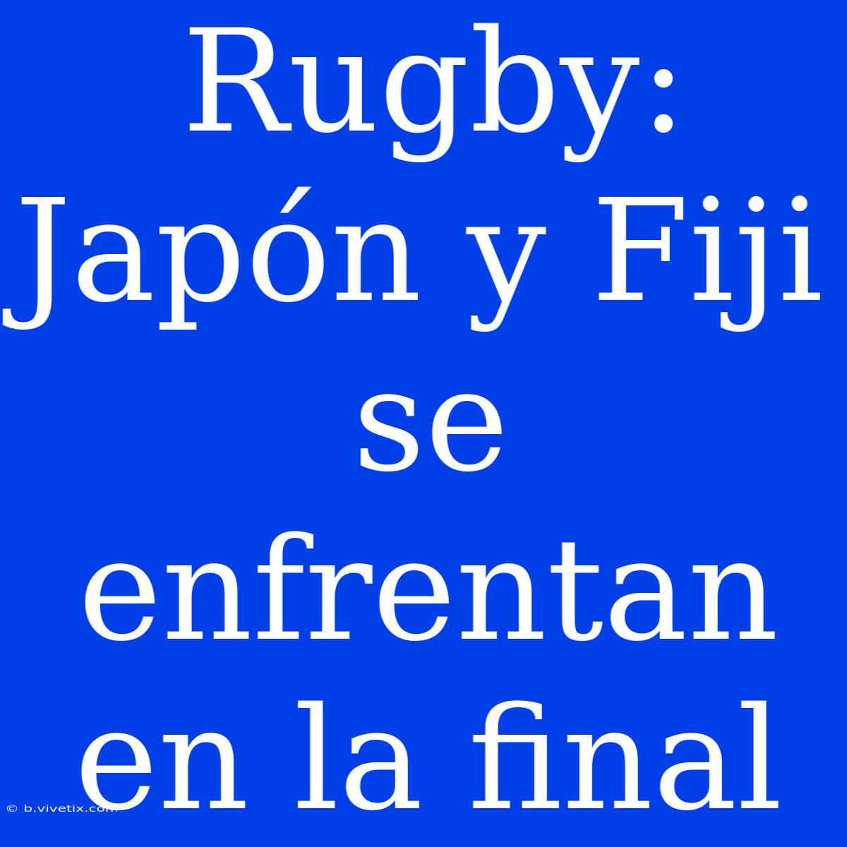 Rugby: Japón Y Fiji Se Enfrentan En La Final 