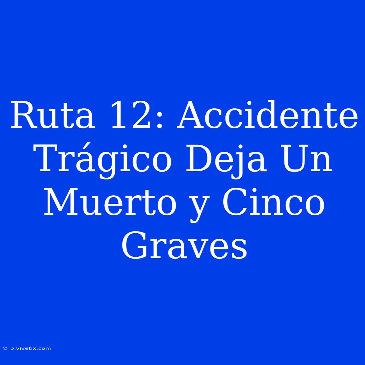 Ruta 12: Accidente Trágico Deja Un Muerto Y Cinco Graves