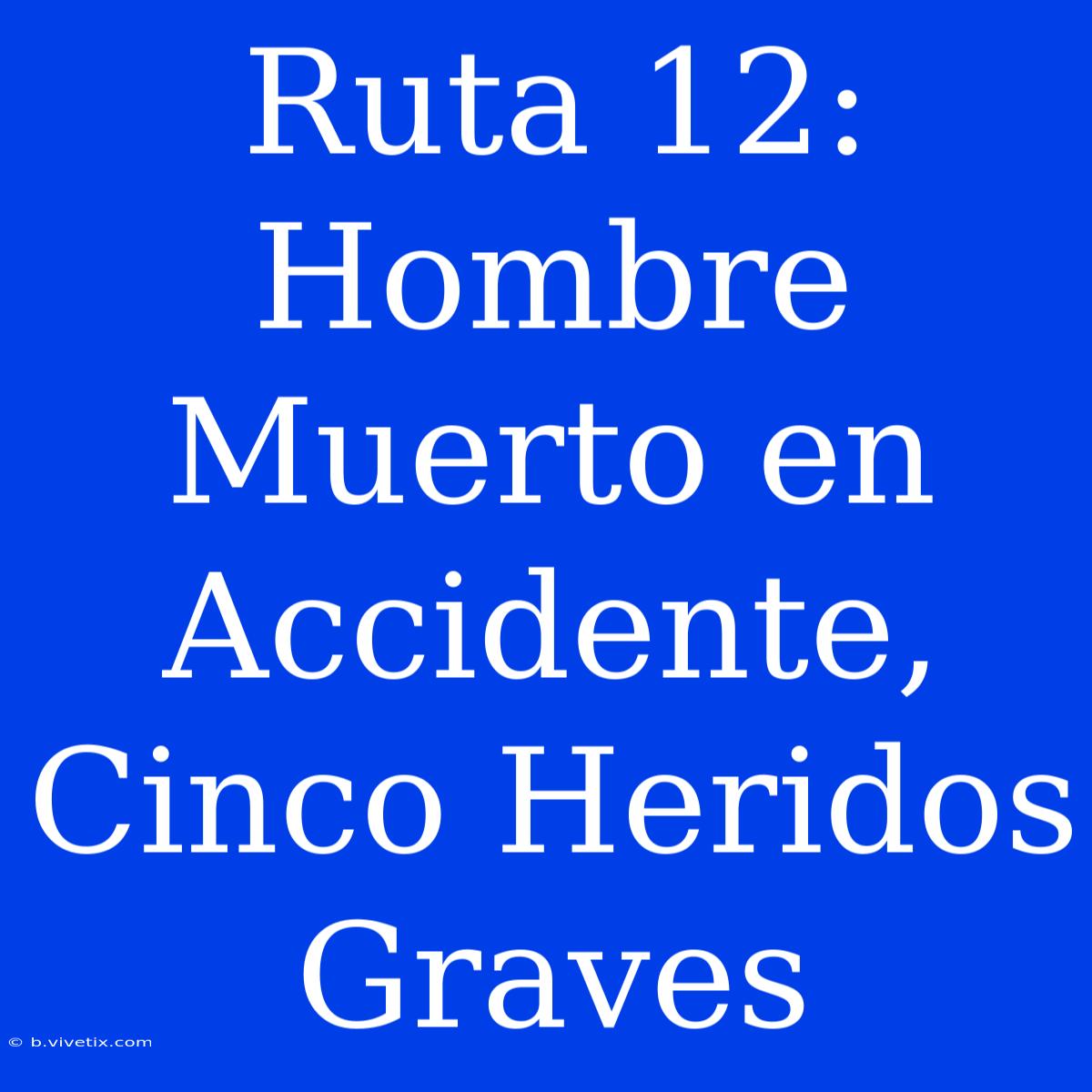 Ruta 12: Hombre Muerto En Accidente, Cinco Heridos Graves