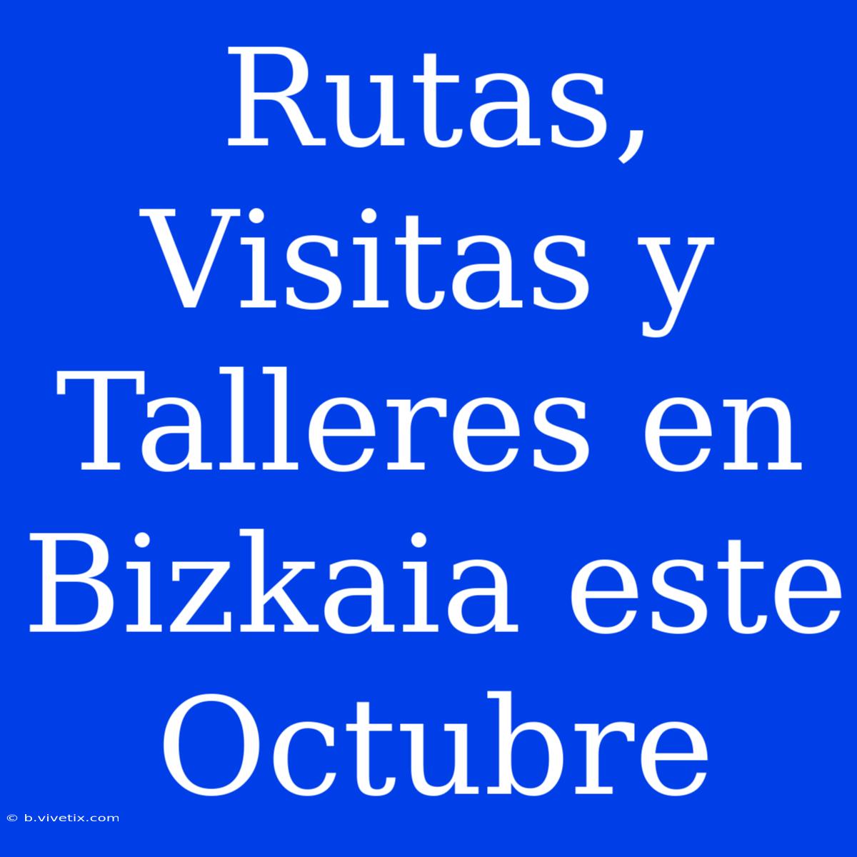 Rutas, Visitas Y Talleres En Bizkaia Este Octubre