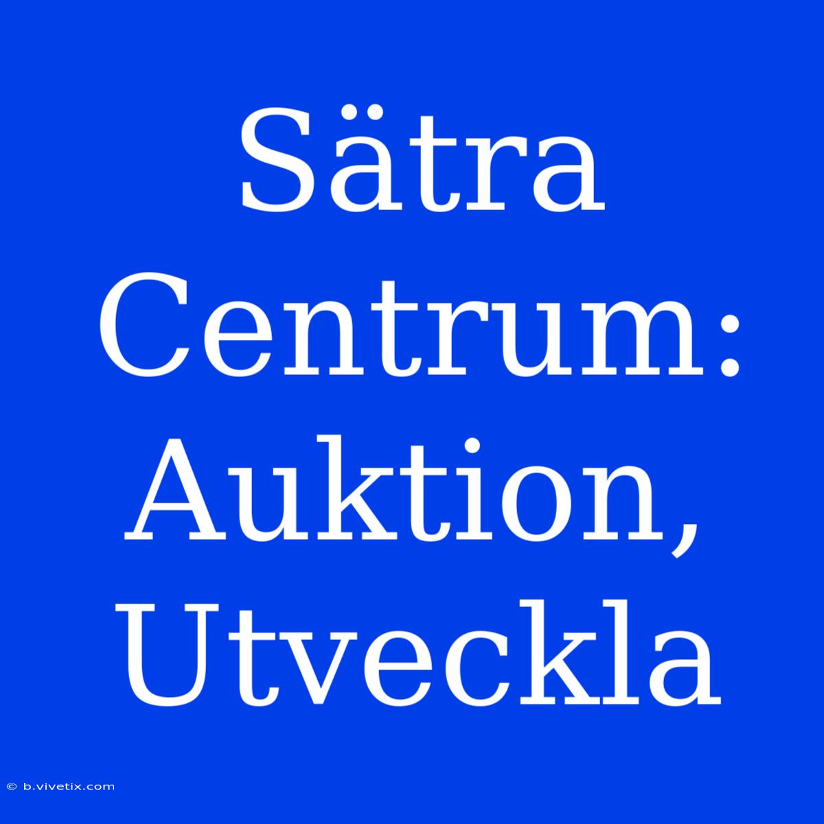 Sätra Centrum: Auktion, Utveckla