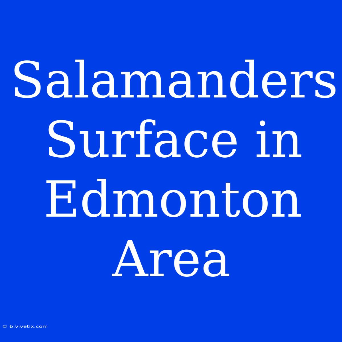 Salamanders Surface In Edmonton Area 