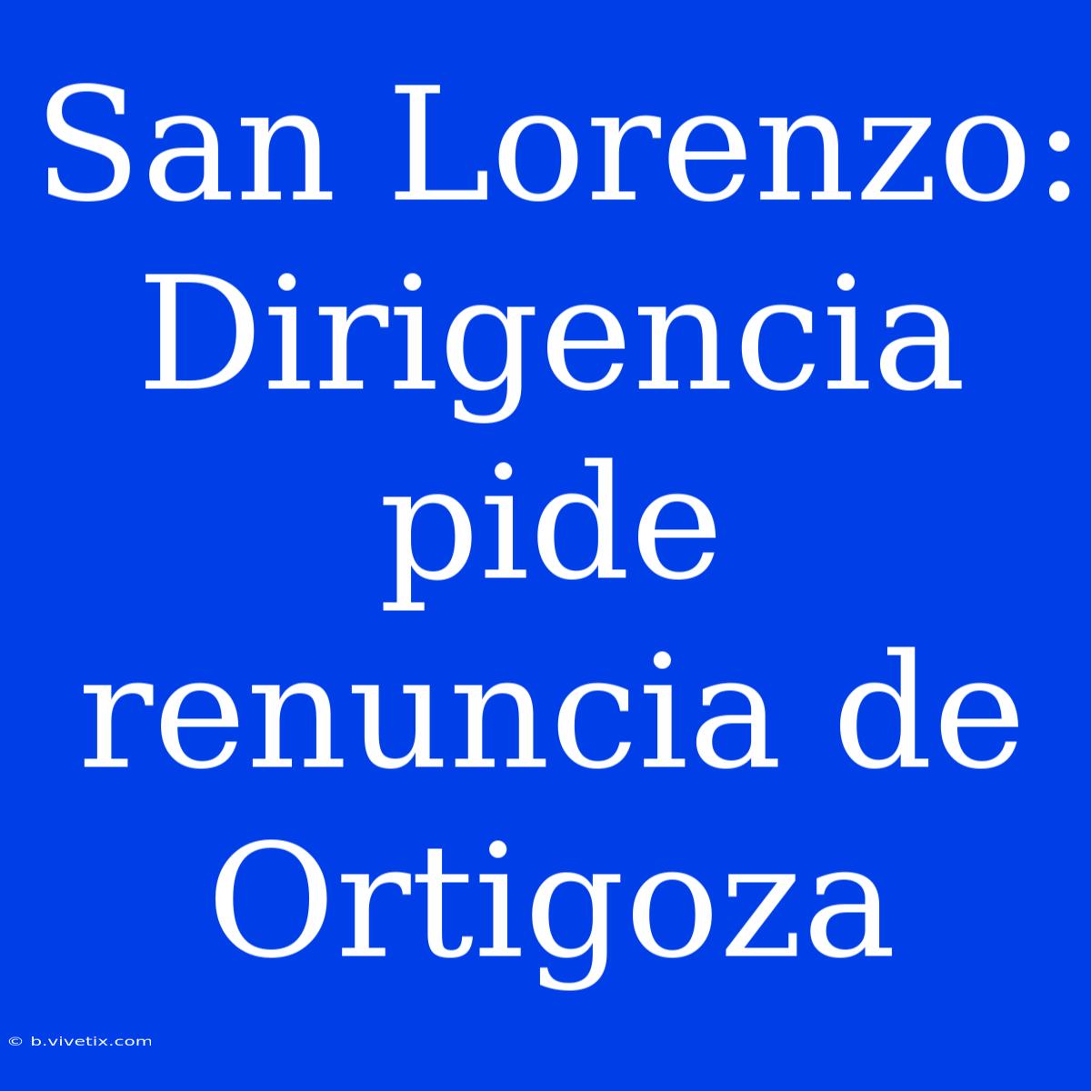 San Lorenzo: Dirigencia Pide Renuncia De Ortigoza