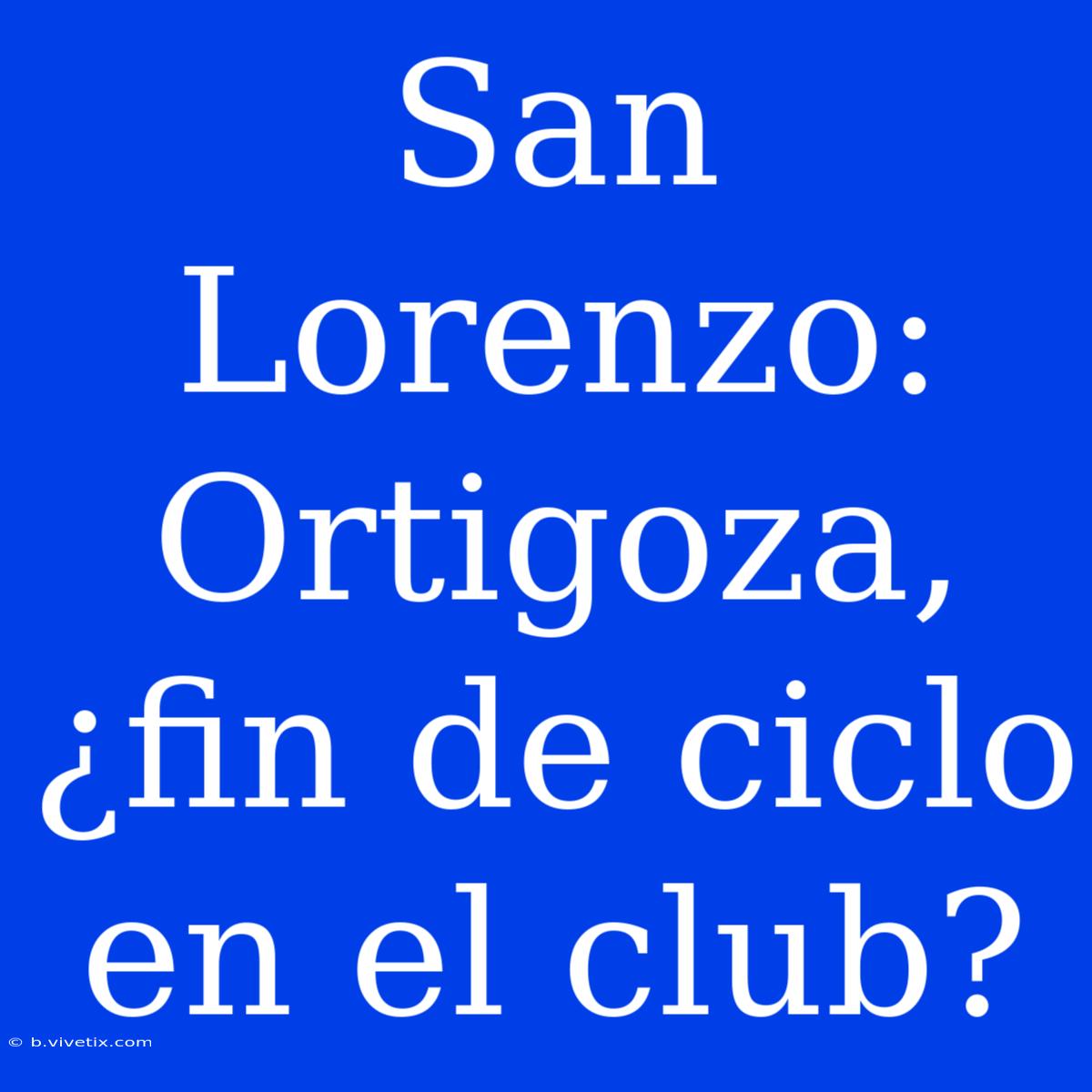 San Lorenzo: Ortigoza, ¿fin De Ciclo En El Club?