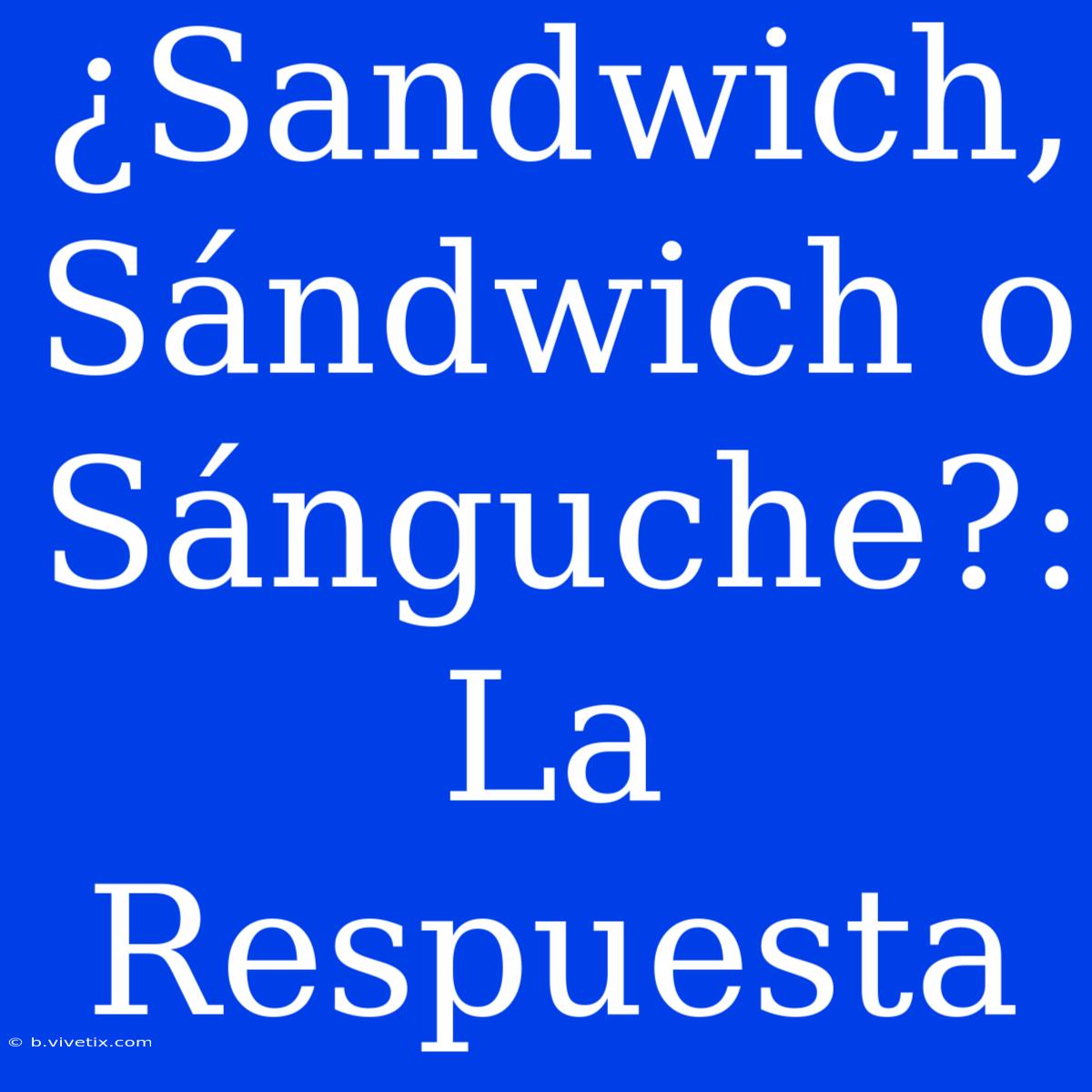 ¿Sandwich, Sándwich O Sánguche?: La Respuesta