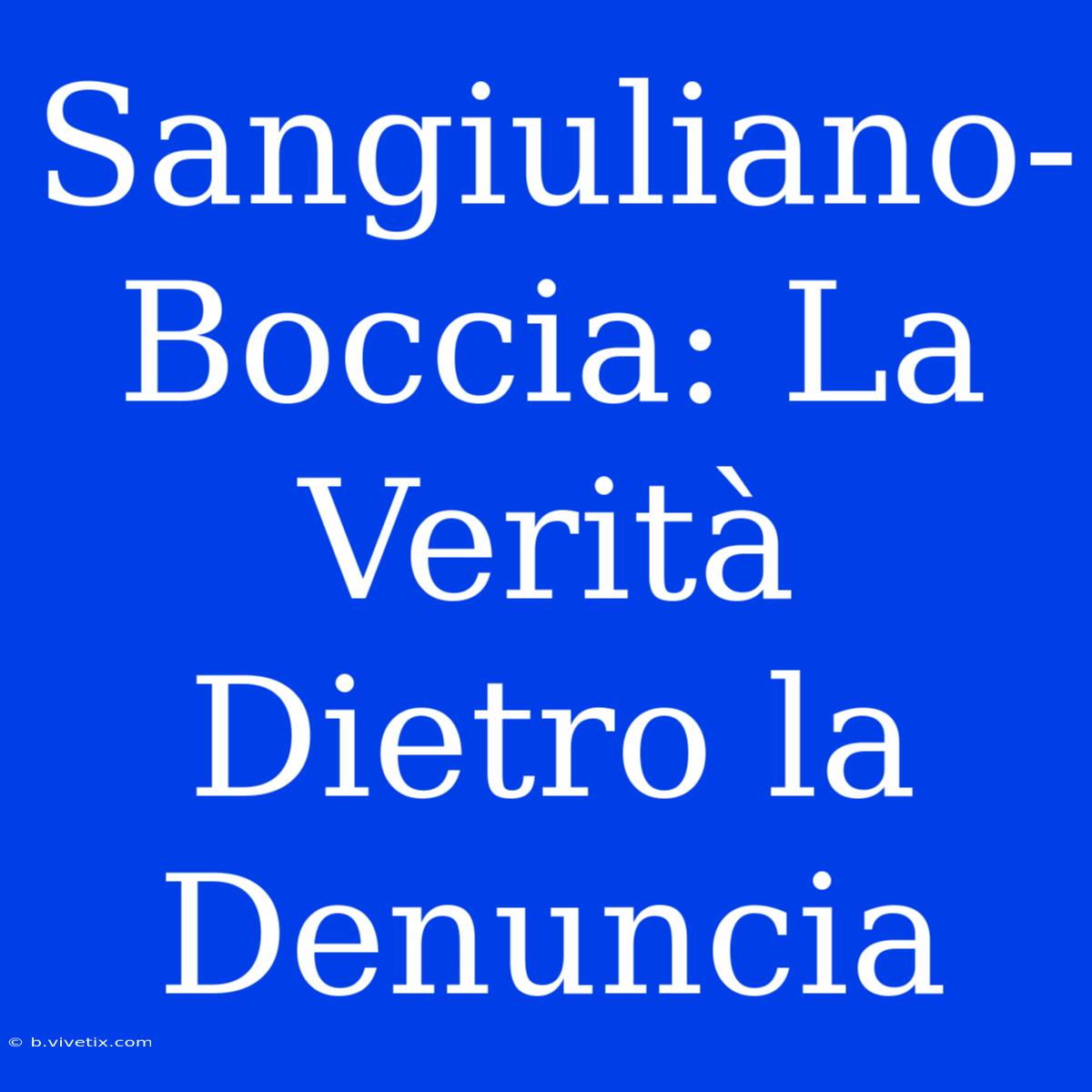 Sangiuliano-Boccia: La Verità Dietro La Denuncia