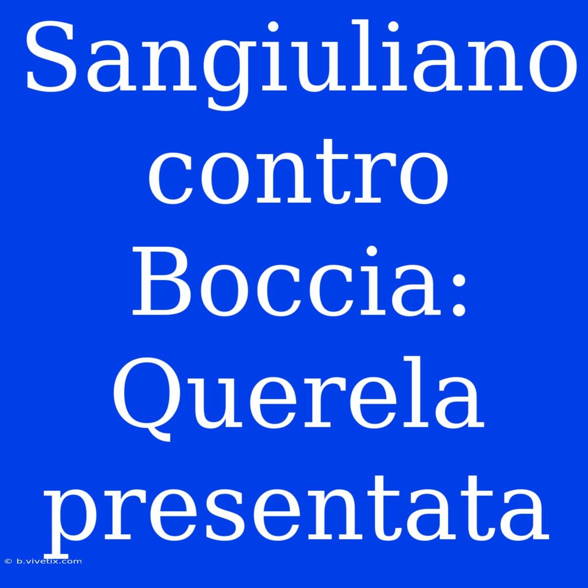 Sangiuliano Contro Boccia: Querela Presentata