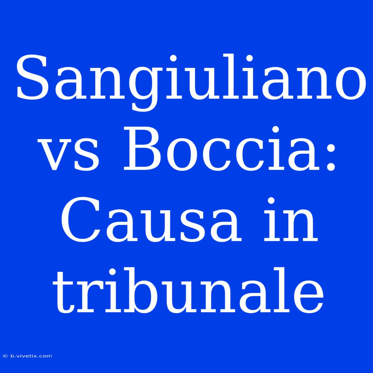 Sangiuliano Vs Boccia: Causa In Tribunale