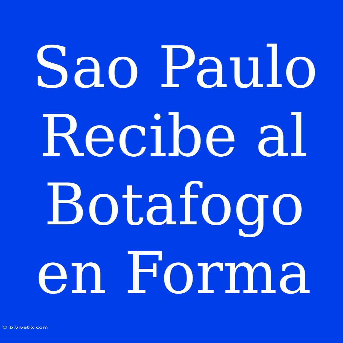 Sao Paulo Recibe Al Botafogo En Forma