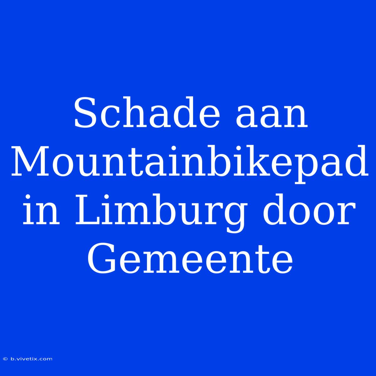 Schade Aan Mountainbikepad In Limburg Door Gemeente