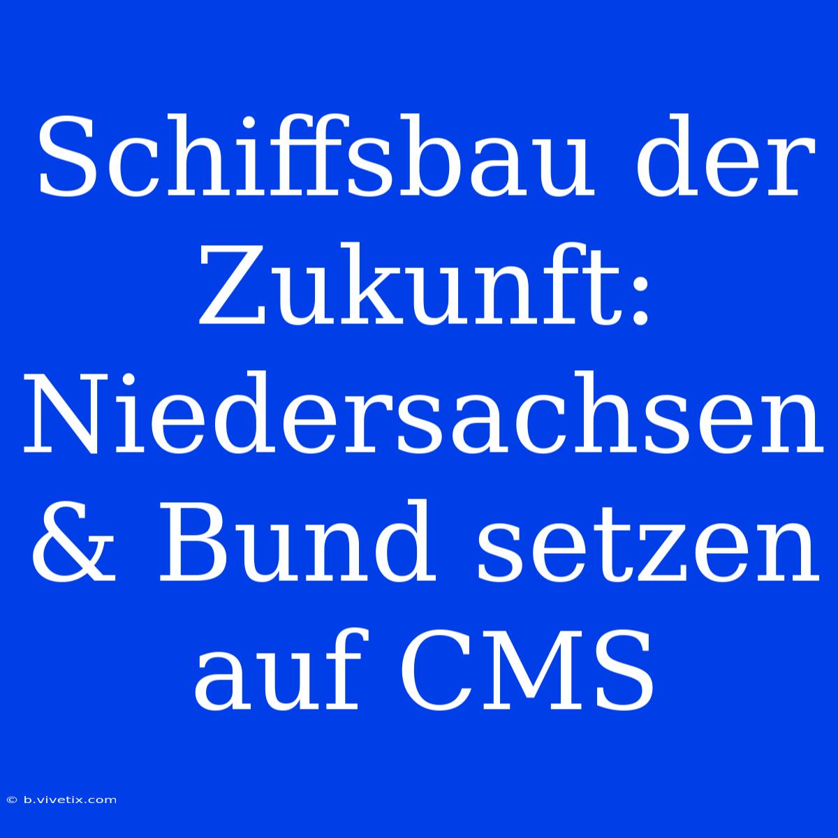 Schiffsbau Der Zukunft: Niedersachsen & Bund Setzen Auf CMS