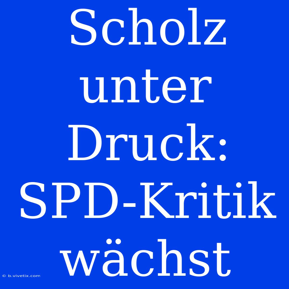 Scholz Unter Druck: SPD-Kritik Wächst