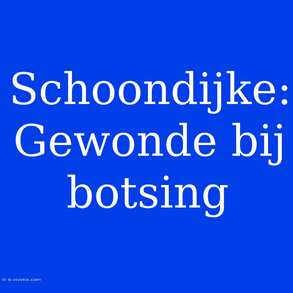 Schoondijke: Gewonde Bij Botsing