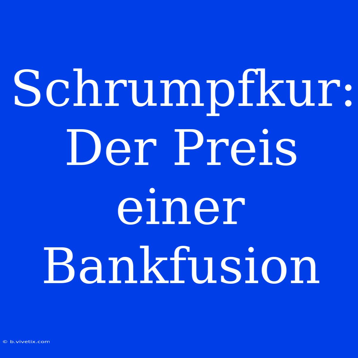 Schrumpfkur: Der Preis Einer Bankfusion