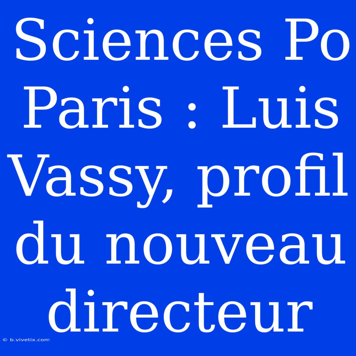 Sciences Po Paris : Luis Vassy, Profil Du Nouveau Directeur