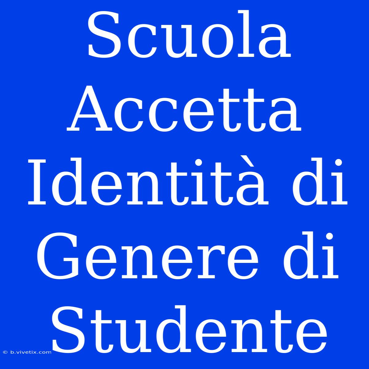 Scuola Accetta Identità Di Genere Di Studente