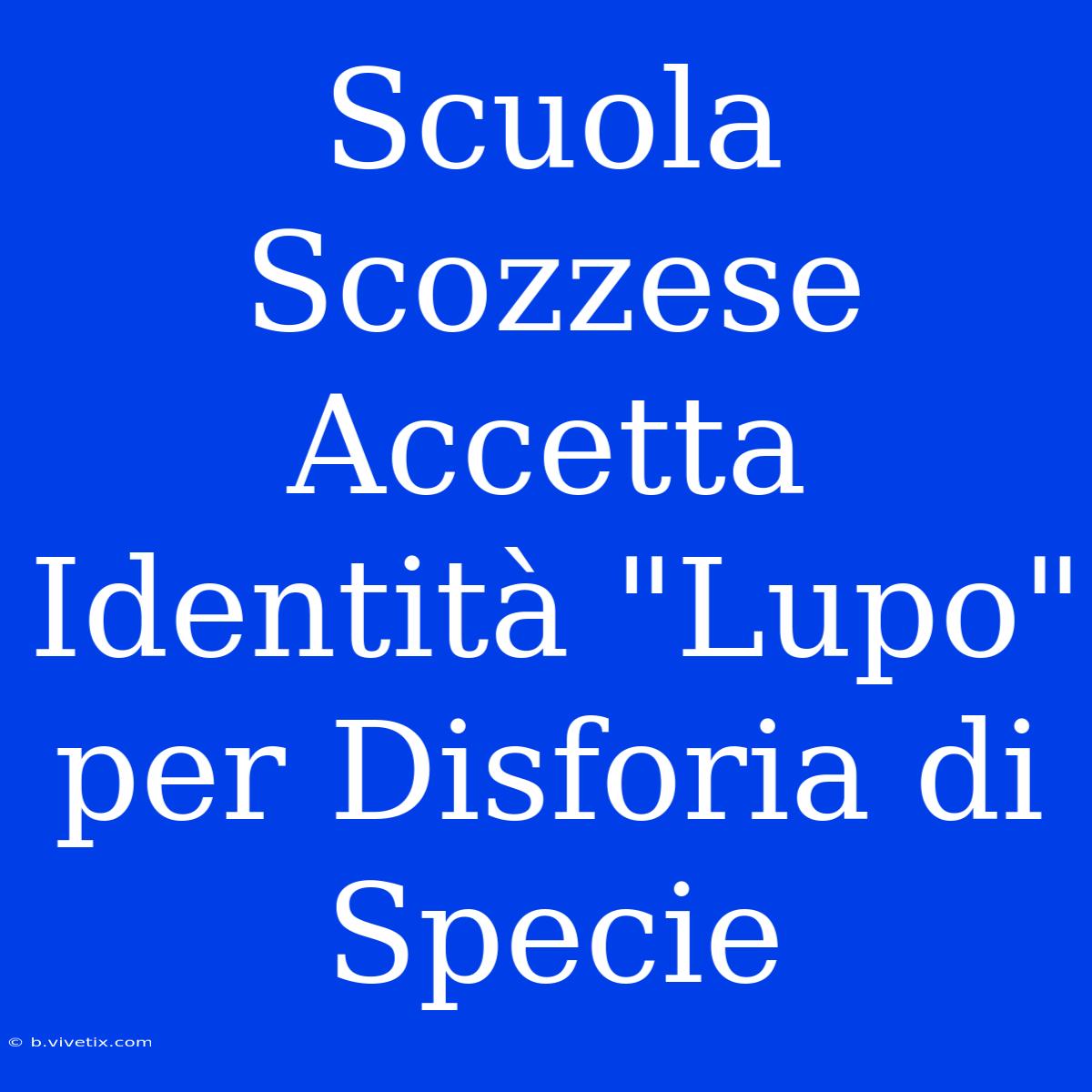 Scuola Scozzese Accetta Identità 