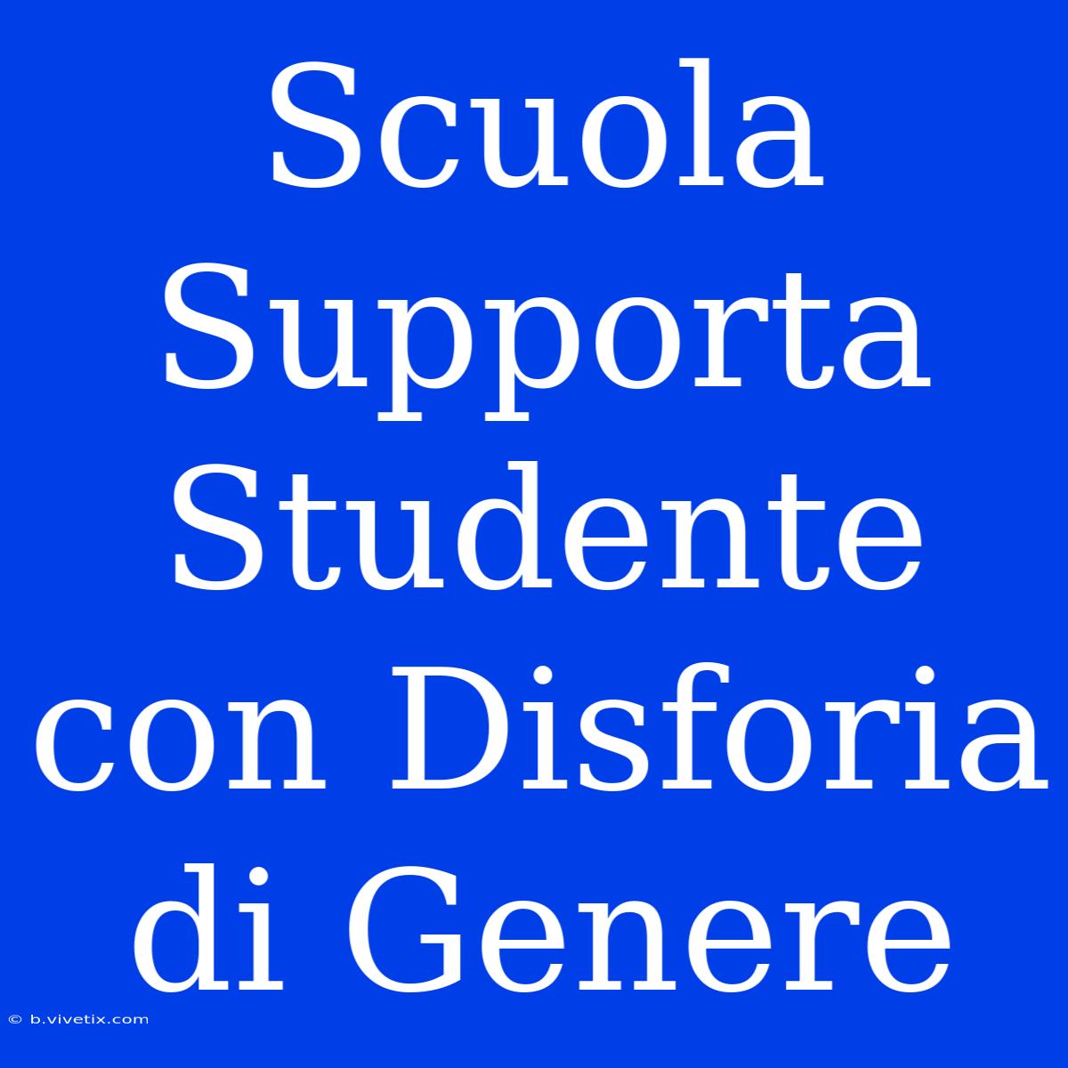 Scuola Supporta Studente Con Disforia Di Genere