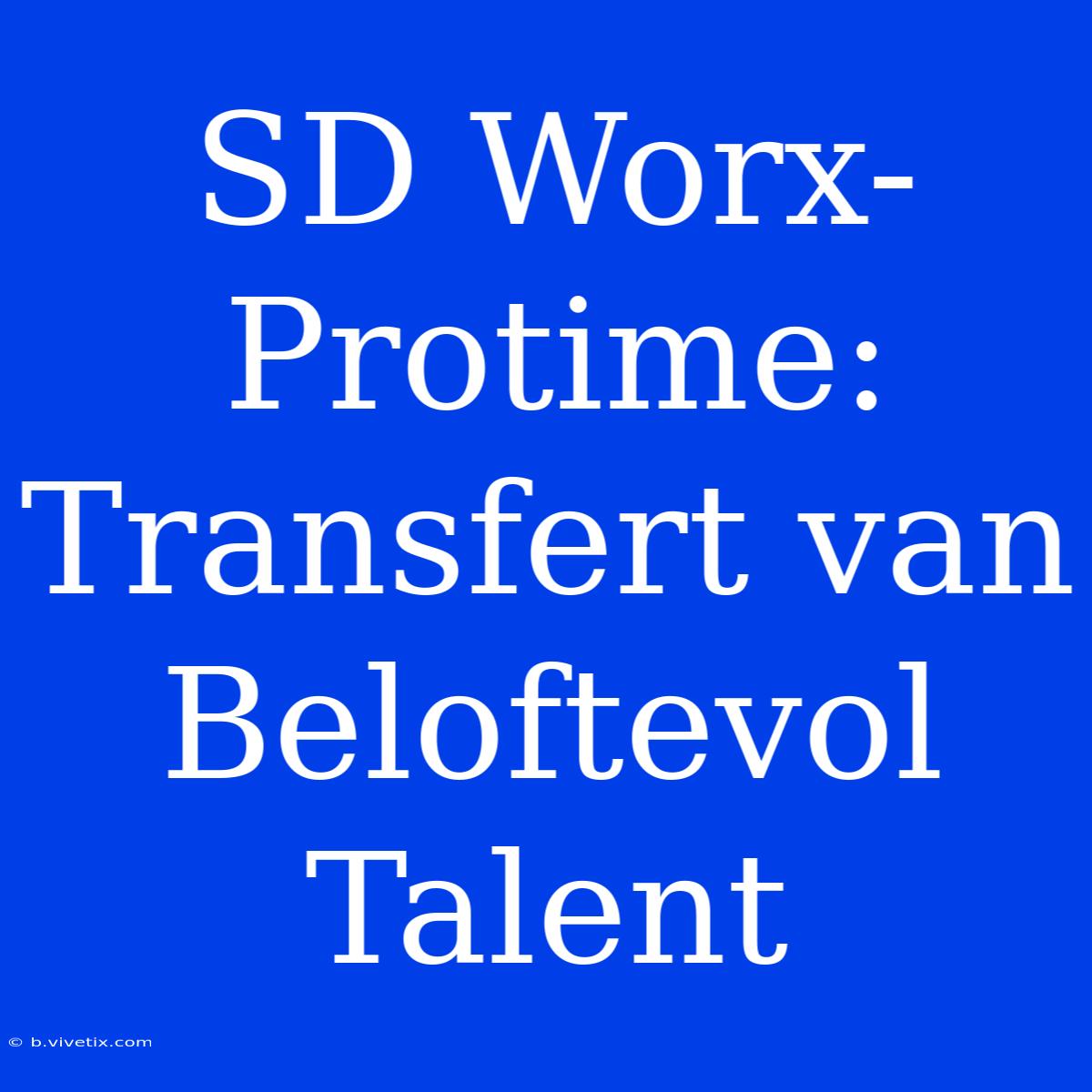 SD Worx-Protime: Transfert Van Beloftevol Talent